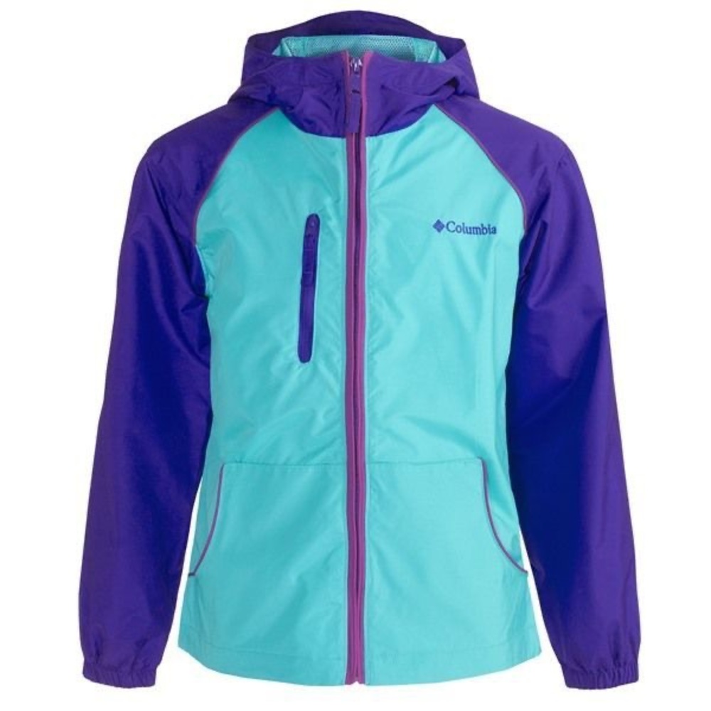 Columbia lightweight windbreaker jacket fall spring teal girls 14/16